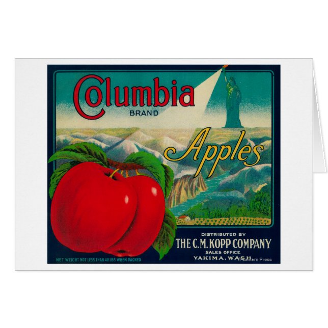 コロンビアApple Crate LabelYakima, WA (正面横)