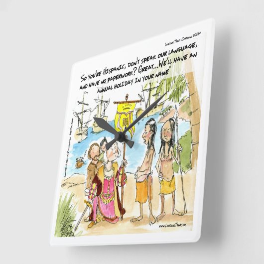 コロンブスが米国の壁時計におもしろい移住 スクエア壁時計 (傾斜)