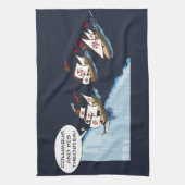 コロンブスと彼の理論 キッチンタオル (縦)