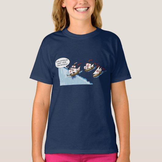 コロンブスと彼の理論 Tシャツ (正面)