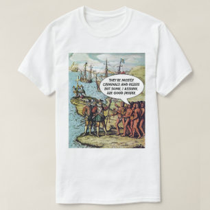 コロンブスのアメリカ到着を風刺した反トランプグッズ Tシャツ