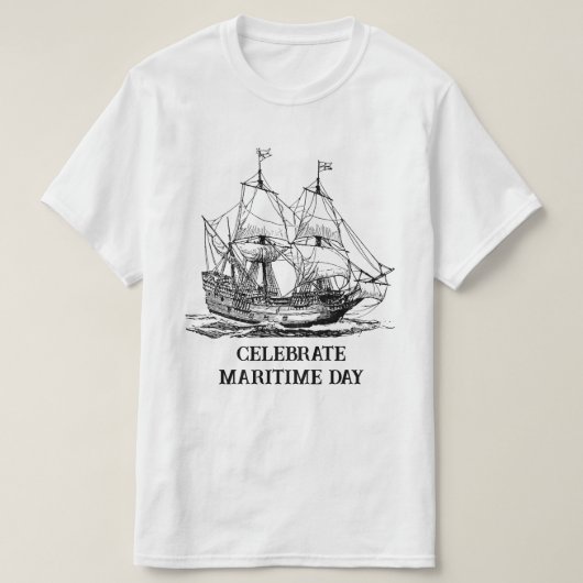 コロンブスのキャラベル船 Tシャツ (デザイン正面)