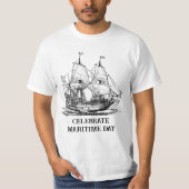 コロンブスのキャラベル船 Tシャツ (正面)