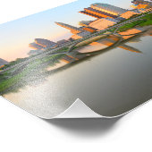 コロンブスのスカイラインに沈む夕日 フォトプリント            (角)