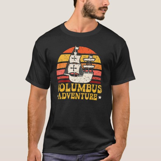 コロンブスの冒険 コロンブスの日 ナビガ Tシャツ (正面)
