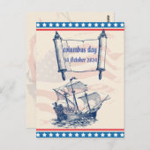 コロンブスの日の名誉の歴史14 10月 ポストカード (正面/裏面)