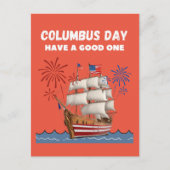 コロンブスの日は良い一日を持っている ポストカード (正面)