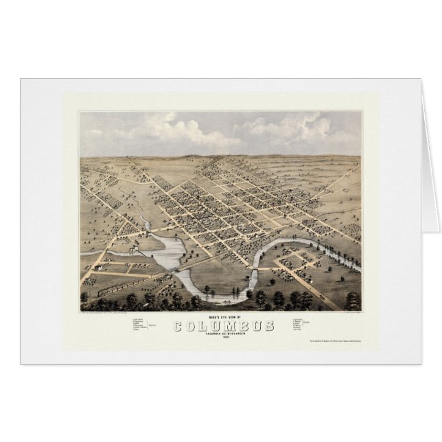 コロンブスのWIのパノラマ式の地図- 1868年 (正面横)