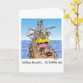 「コロンブスは···彼フェミニンの側 カード (黄色い花)