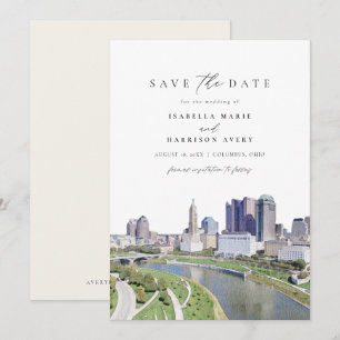 コロンブスオハイオスカイラインセーブザ日付招待状 招待状