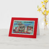 コロンブスオハイオ州からのヴィンテージの挨拶 カード (黄色い花)