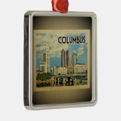 コロンブスオハイオ州のヴィンテージ旅行オーナメント メタルオーナメント (右)