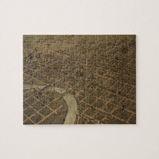 コロンブスオハイオ州(1872年)のヴィンテージの絵解き地図 ジグソーパズル (横)