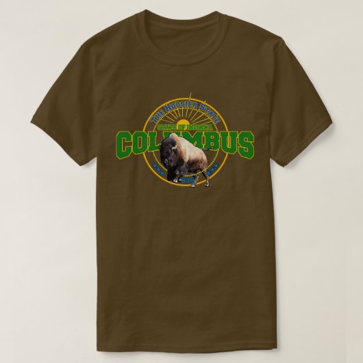 コロンブス州のインディアナギフト Tシャツ (デザイン正面)