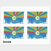 コロンブス市旗 長方形シール (シート)