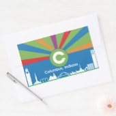 コロンブス市旗 長方形シール (封筒)