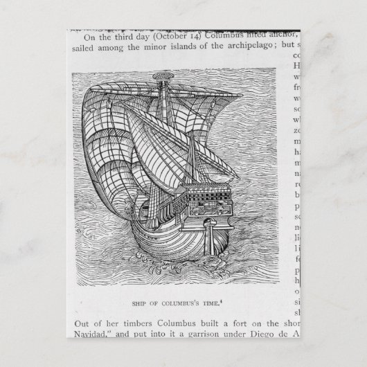 コロンブス時代の船』 ポストカード (正面)