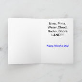 コロンブス記念日の挨拶状- 1492目検査 カード (内部)