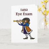 コロンブス記念日の挨拶状- 1492目検査 カード (黄色い花)