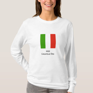 コロンブス記念日1492年のイタリアンな旗のスエットシャツ Tシャツ