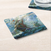 コロンブス記念日 スクエアペーパーコースター (アングル)