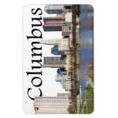 コロンブス・オハイオのスカイラインとコロンブスのスカイライン マグネット (縦)