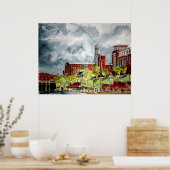 コロンブス・ガジョージア・リバーウォークアートc... ポスター (キッチン)