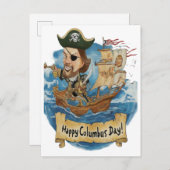 コロンブス・デイおめでとう インビテーションポストカード (正面/裏面)