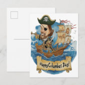 コロンブス・デーのお祝い インビテーションポストカード (正面/裏面)