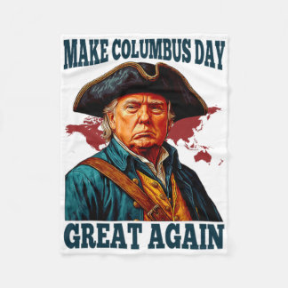 コロンブス・デーをもう一度偉大な日に Trump 2025 ジョークTシャツ フリースブランケット