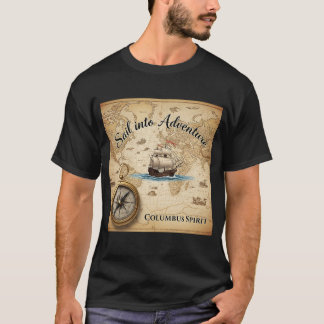 コロンブス・デー冒険地図ヴィンテージTシャツ Tシャツ