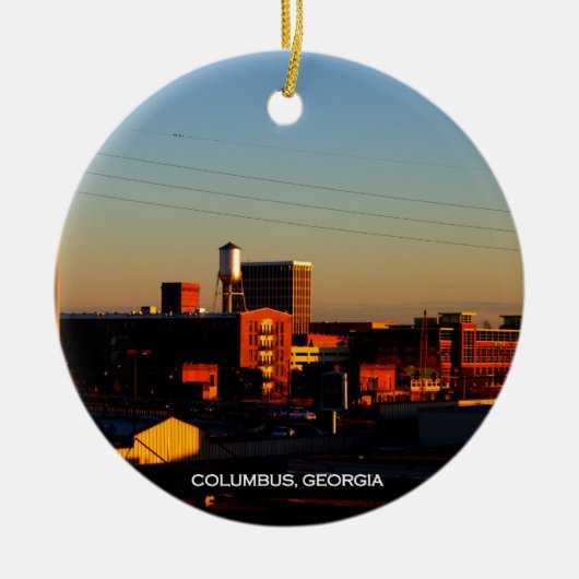 コロンブス、Phenix都市、ALから取られるGAの眺め セラミックオーナメント (正面)