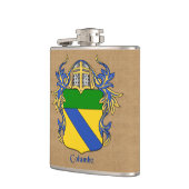 コロンボヘラルディックシールド、マントルとヘルム フラスク (左)