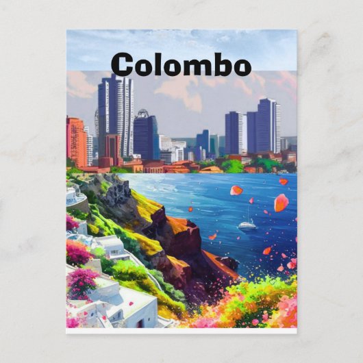 コロンボ旅行の印刷可能なポスター - スリランカの旅 ポストカード (正面)
