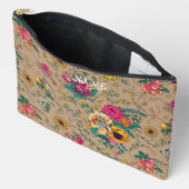 コローフルフローラカスタムプリントカットソーバッグ アクセサリーポーチ (見開き)