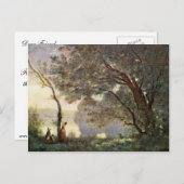 コロー、ジャン-バティスト-カミールによるモンフォンテーヌを思い出して ポストカード (正面/裏面)