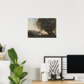 コロー – 木の下で踊る、湖の端1865 ポスター (ホームオフィス)