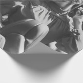 コンかわいらしバーチブルカーの女性 ラッピングペーパー (角)