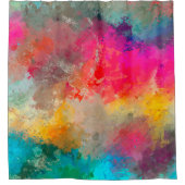 コンカラフル絵を描クリートに跳ね上げる シャワーカーテン (正面)