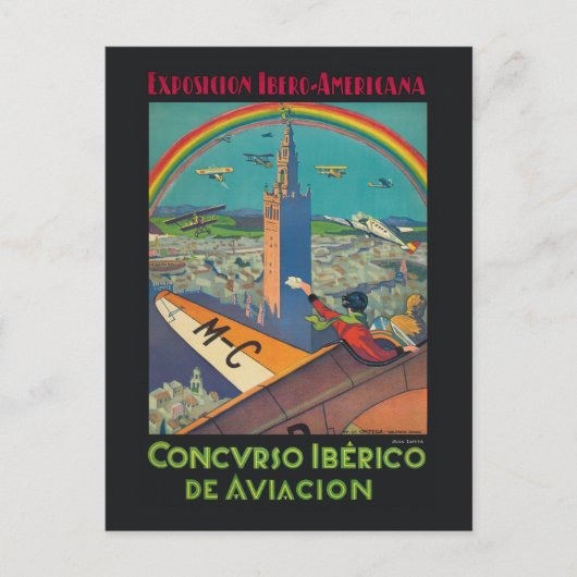 コンカルソイベリコ・デ・アヴィアシオンヴィンテージポスター1929 ポストカード (正面)