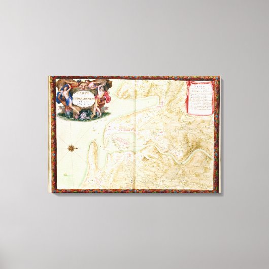コンカルノーの地図 キャンバスプリント (正面)