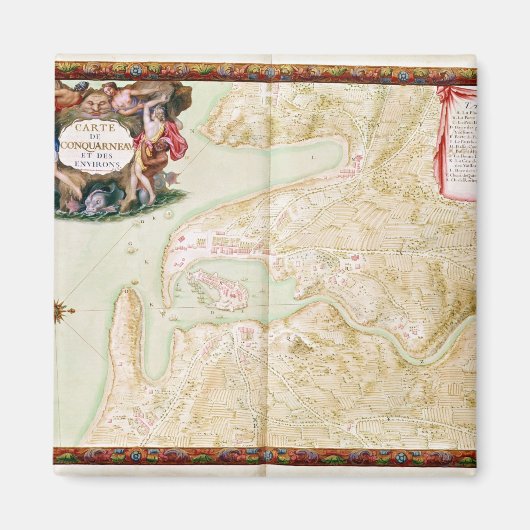 コンカルノーの地図 マグネット (正面)