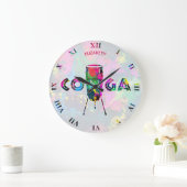 コンガのキューバのドラムカラフルなTumbadoraのラテン音楽 ラージ壁時計 (ホーム)