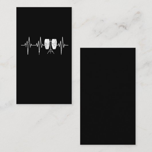 コンガのドラム-動揺してなコンガのドラマーの心拍 名刺 (正面/裏面)