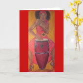 「コンガの女」 カード (黄色い花)