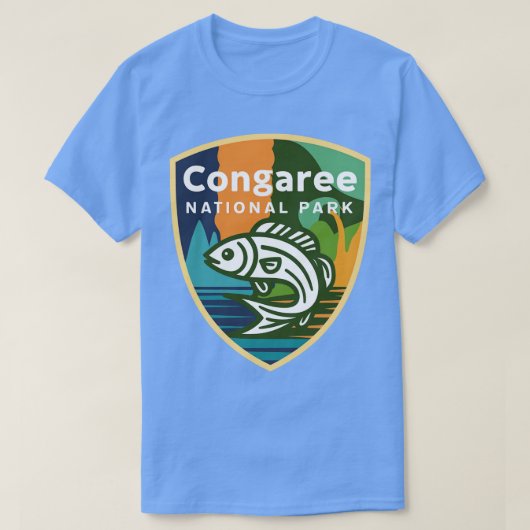 コンガリーナショナルパークサウス魚釣りエンブレム Tシャツ (デザイン正面)