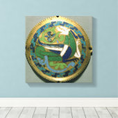 コンクのドラゴンフランスのを描いたメダリオン キャンバスプリント (インサイチュ (ウッドフロア))