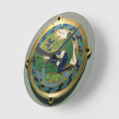 コンクのドラゴンフランスのを描いたメダリオン ラウンド壁時計 (傾斜)