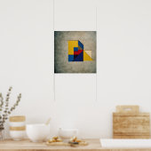 コンクカラフルリートの背景の幾何形状 ポスター (キッチン)