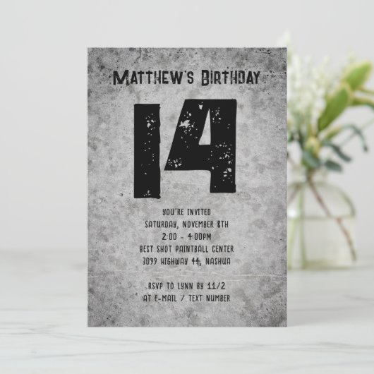 コンクグランジレ10代のットボーイズ誕生日パーティー 招待状 (スタンド正面)